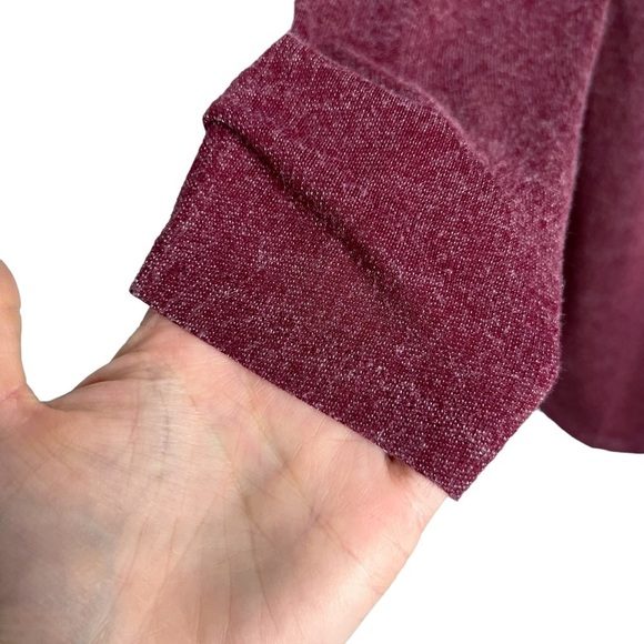 Tresics Maroon & Gray Varsity Striped Terrycloth Lined Knit Henley - Picture 3 of 11